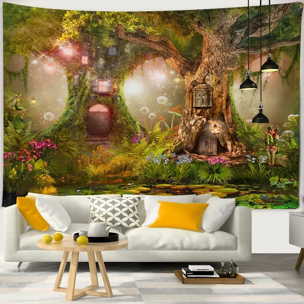 Фэнтезийное растение волшебный лес украшение на стену гобелен настенный дешевое