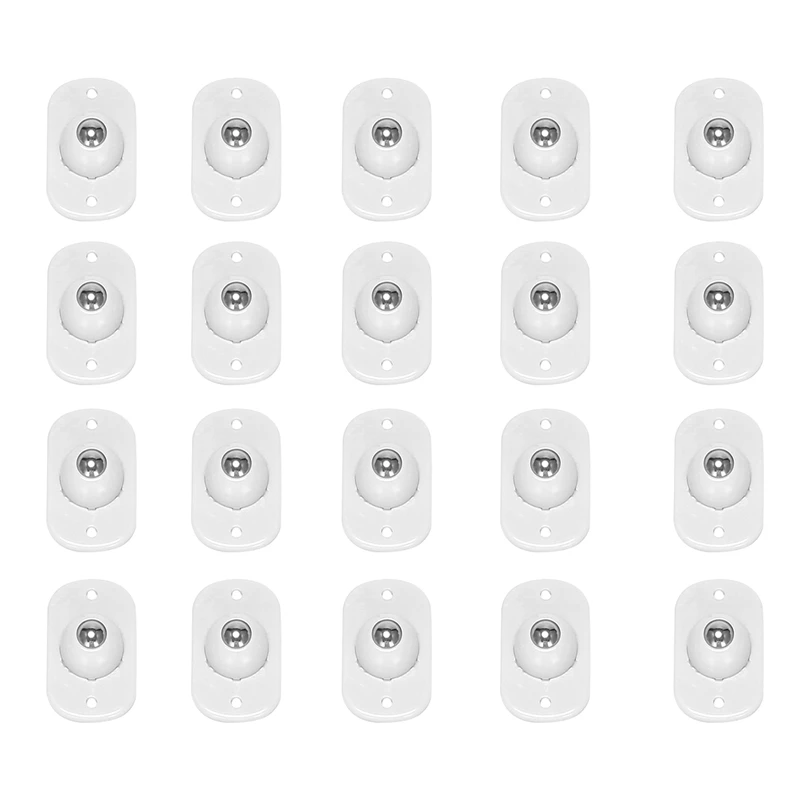 

20 Pcs Self Adhesive Swivel Caster Stainless Steel Mini Paste Universal Wheel Universal Wheel 360 Degree Rotation Pulley