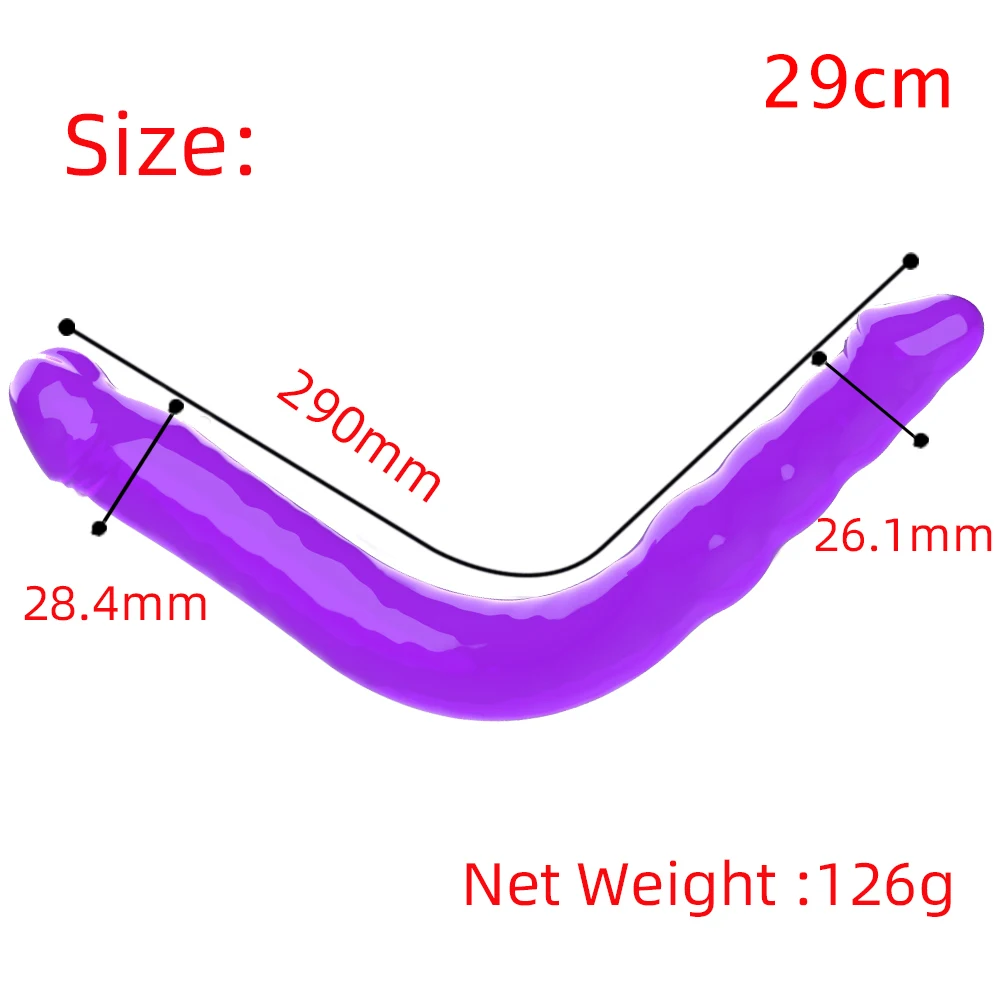 Мягкие двойные длинные фаллоимитаторы 29 см вагинальная Анальная пробка