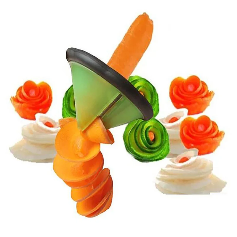 

Spiral Fruit Slicer Funnel Design Reusable Sharp Toothed Cutter Multi-use Quick Cutting Creative Vegetable Sharpener Carrot 1Pc