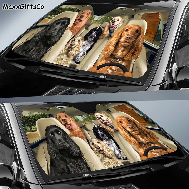 Кокер-спаниель автомобильный солнцезащитный козырек кокер-спаниель лобовое