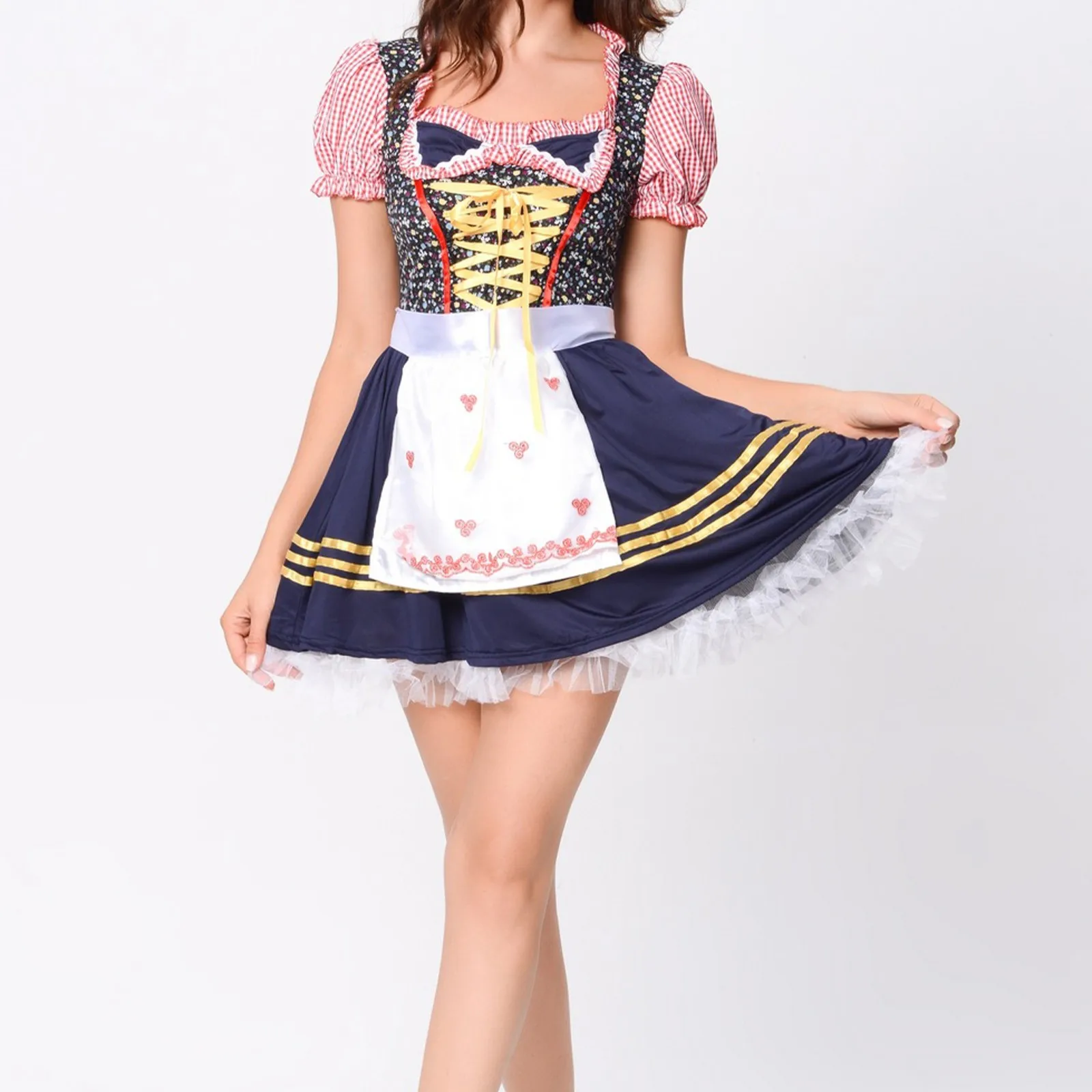 

German Oktoberfest Dress Set For Women Stage Performance Beer Ladies Halloween Costume Women'S Cosplay Dress Vintage Maid Dress