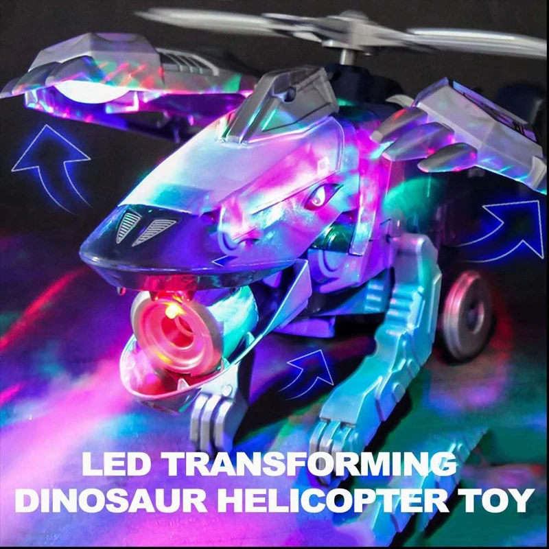 Трансформирующий вертолет-динозавр игрушка Автоматическая трансформация