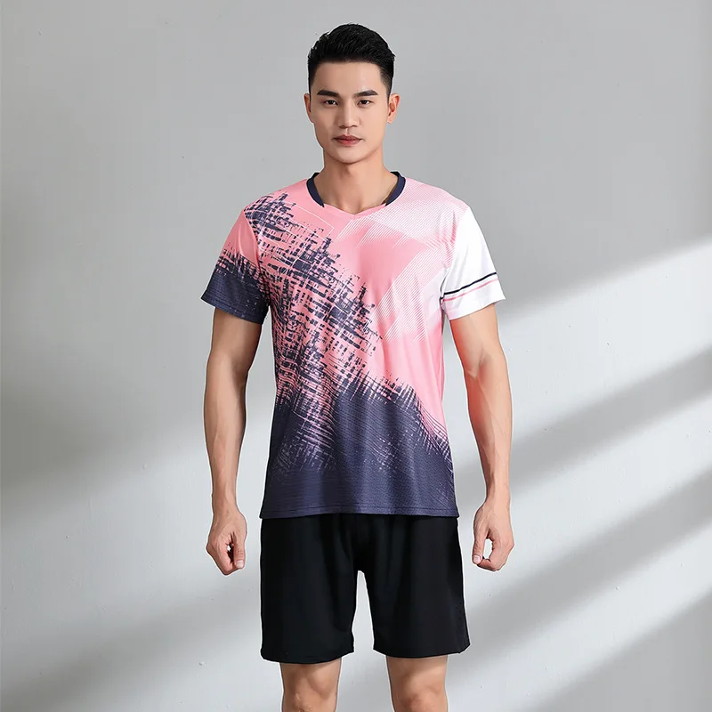 New Sports Tennis T Shirts Men Women Badminton T Set Table Tennis Uniforms Girls Ping Pong Jerseys Gym Sports Suit Qucik Dry