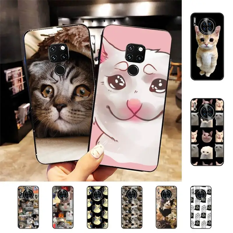 

Crying Cat Phone Case for Huawei Mate 20 10 9 40 30 lite pro X Nova 2 3i 7se
