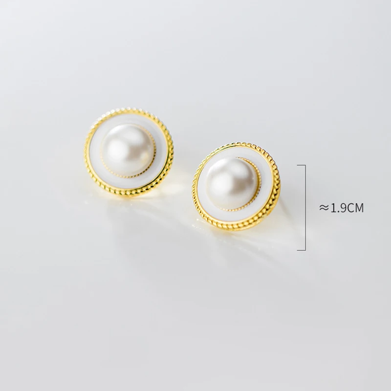 Женские серьги-гвоздики из серебра 925 пробы с жемчугом