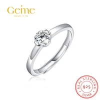 geme 925 sterling silver 0 5ct d color moissanite rings for women round cut wedding engagement finger ring anniversary gifts