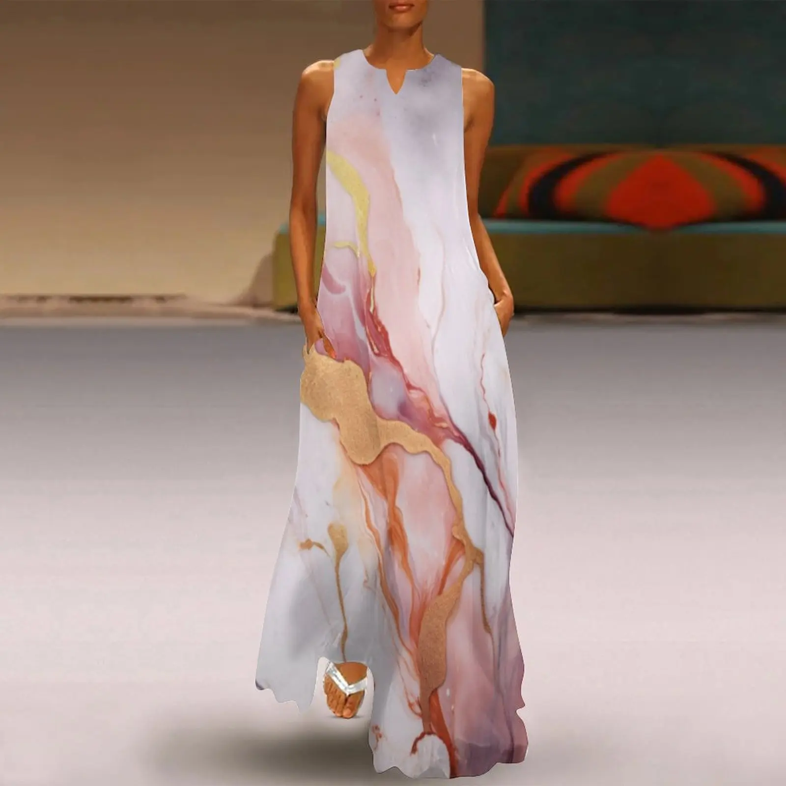 

Летнее женское сексуальное платье, женские летние сарафаны в стиле бохо, элегантное женское платье с градиентным принтом