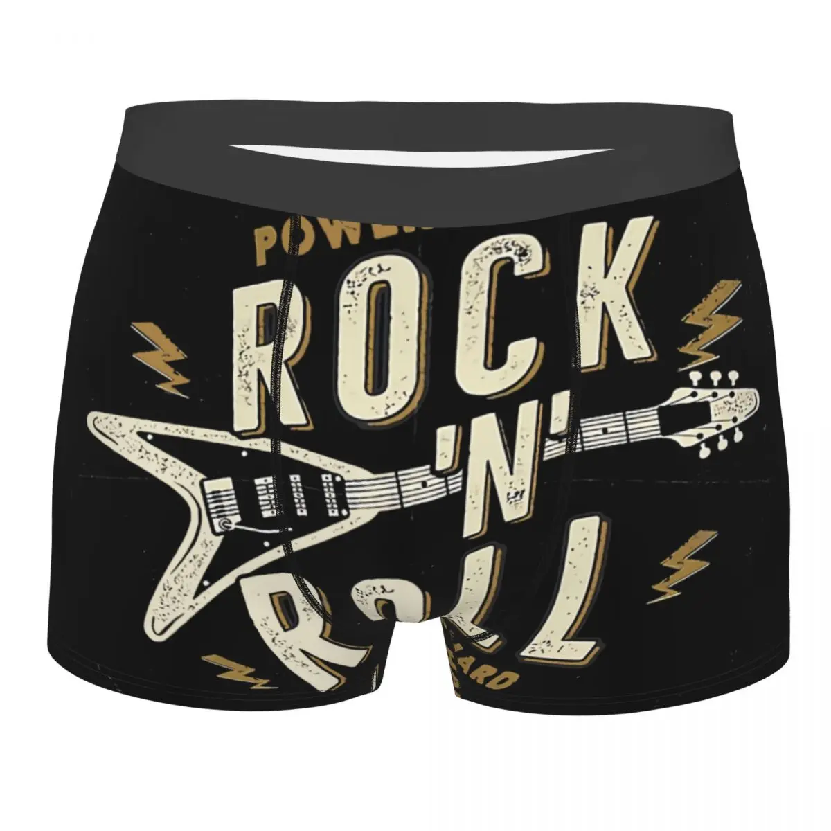 Трусы для любителей жесткой музыки Power Of Rock N Roll черные металлические дышащие