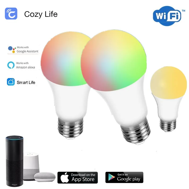 

Wifi Smart Led Light Bulb E27 Tuya Smart Bulb E27 Smart Wifi Lamp 220V Led Bulb RGBCW Light 12W 15W 18W Alexa Wifi Bulb For Home