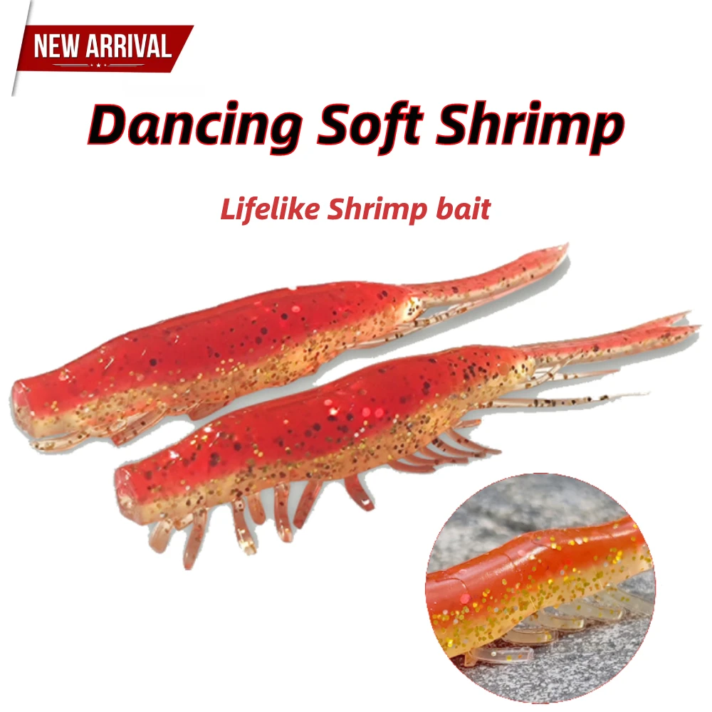 

4/10pcs Luminous Silicone Soft Shrimp Fake Bait Prawn Lures Fishy Smell Pike Fishing Lures Carp Bass Sea Shrimp Worm Swimbait
