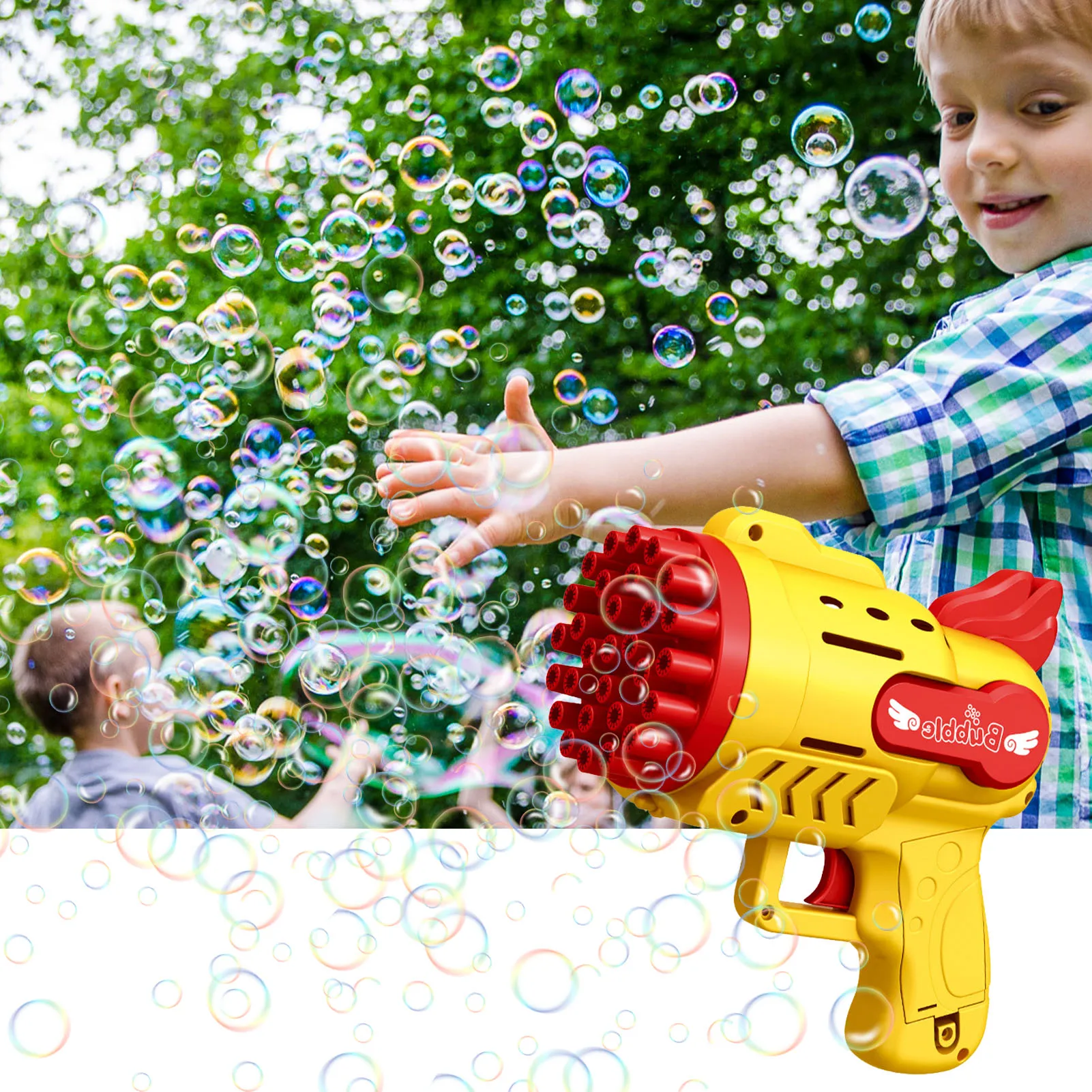 

Bubble Gun Electric Automatic Soap Rocket Bubbles Machine Kids Portable Outdoor Party Toy LED Light Blower Toys Children Gifts