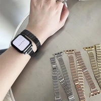 double tour strap for apple watch band 44mm 42mm 40mm 38mm stainless steel bracelet iwatch series 6 5 4 se 7 45mm 41mm wristbelt