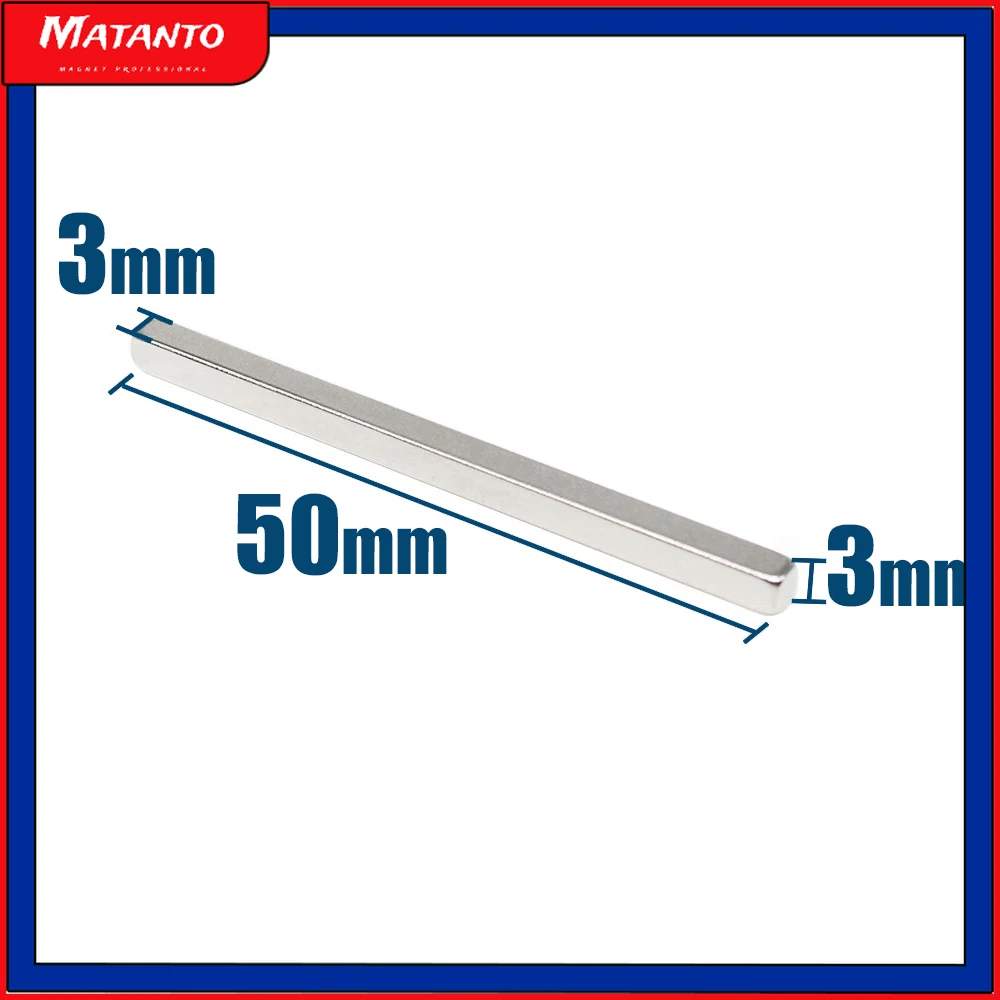 

5/10/20/50/100PCS 50x3x3 Block Sheet Magnet Strong N35 Quadrate Rare Earth Neodymium Magnets 50*3*3 Permanent Magnet 50x3x3mm
