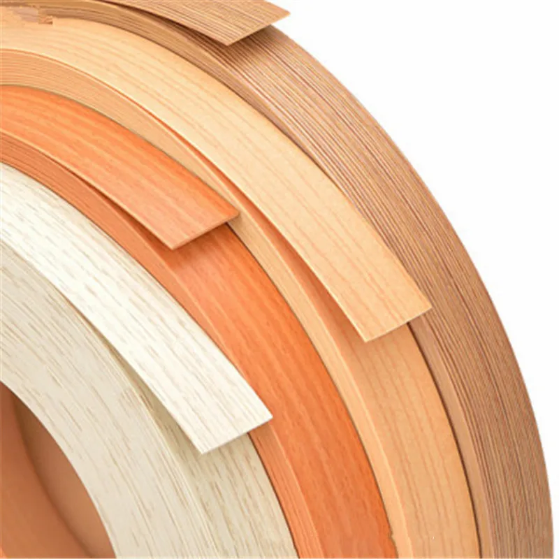 

10M Hot Melt PVC Furniture edge banding strip sealing tape adhesive wood veneer sheet for Cabinet Desk Surface Edging Protector