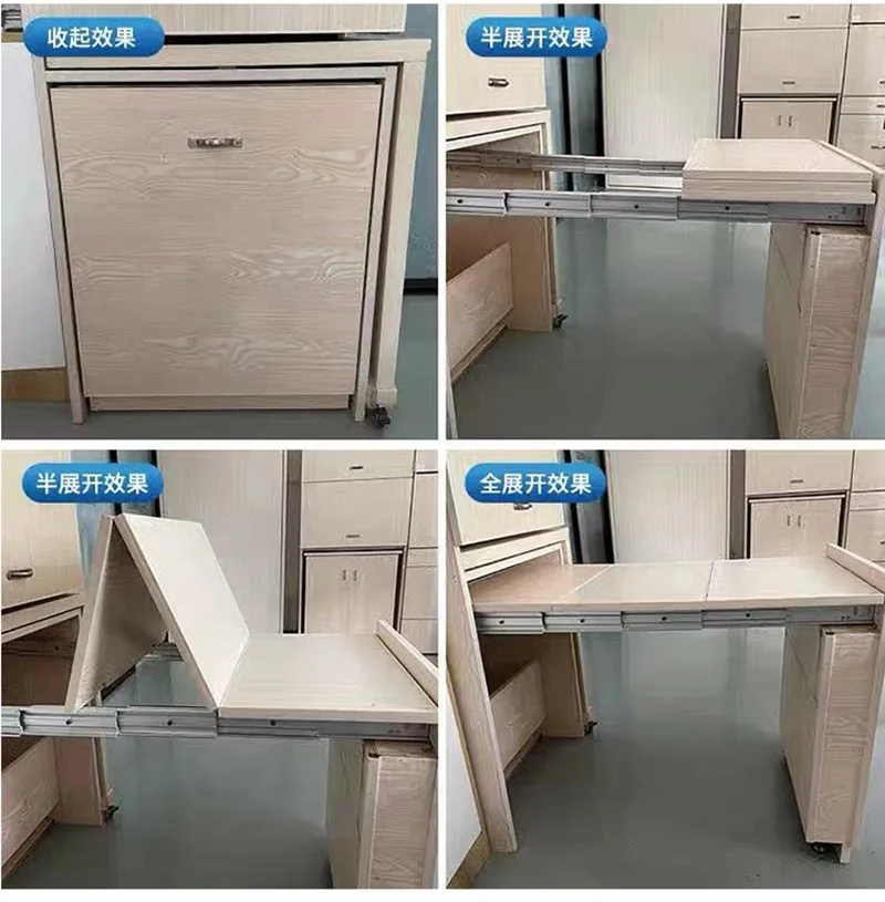 Фото # Скрытый выдвижной складной обеденный стол Многофункциональный телескопический шкаф Рейка для обеденного стола Выдвижная направляющая Аксессуары для фурнитуры Invis №4