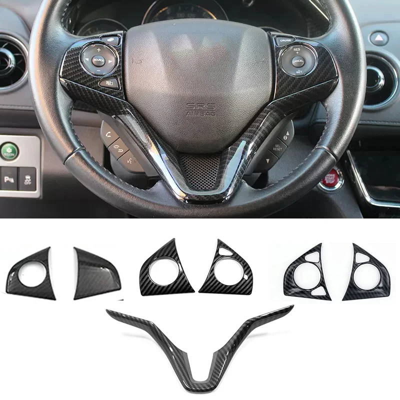 

Для Honda HR-V HRV Vezel 2014 2015 2016 2017 2018 ABS углеродное волокно автомобильное центральное управление Рулевое колесо отделка рамка аксессуары