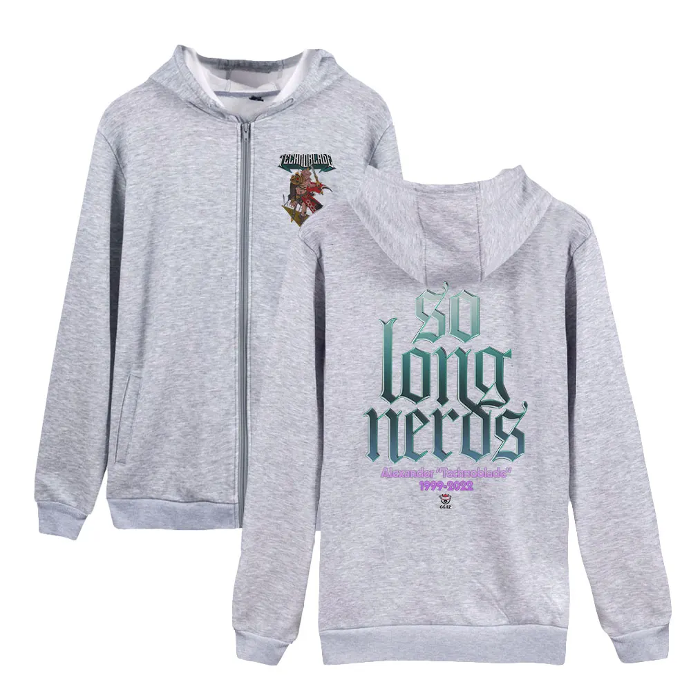 

New Funny Technoblade Hoodie Graphic Sweatshirt Zip Hoodie Harajuku Jacket Coat Clothes Hoodie Men Fashion Streetwear Plus Size
