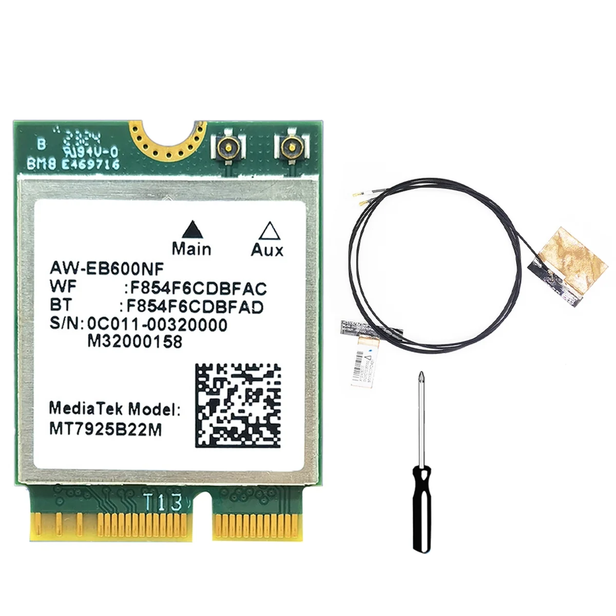 MT7925 WIFI 7 карта + внутренние антенны 5400 Мбит/с M.2 тройной диапазон 2 4G/5G/6G BT5.3 WiFi