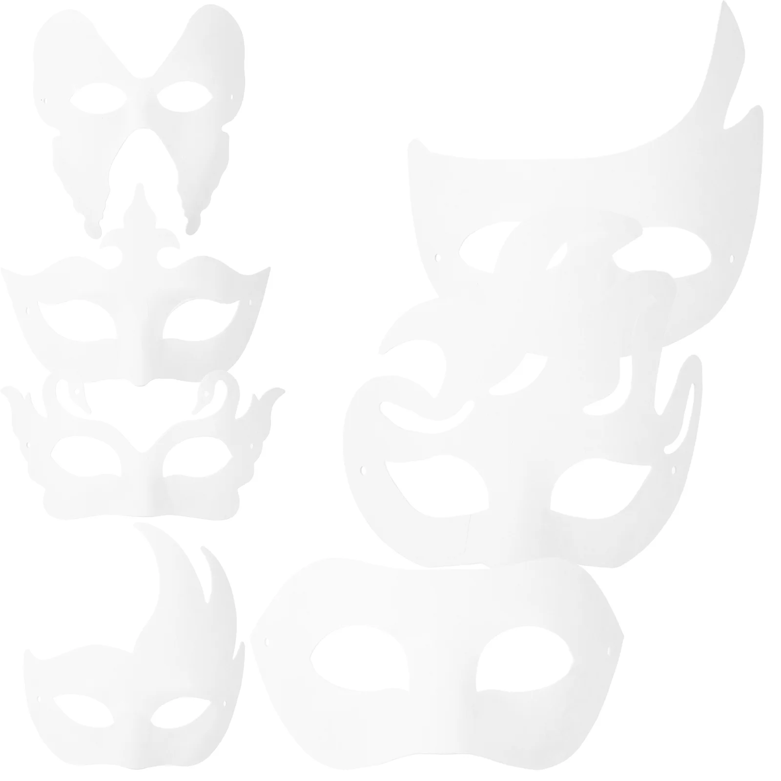 

14pcs DIY White Paper Masquerade DIY Pulp Blank Plain for Mardi Gras Masquerade Dance Party White Mascaras Masks