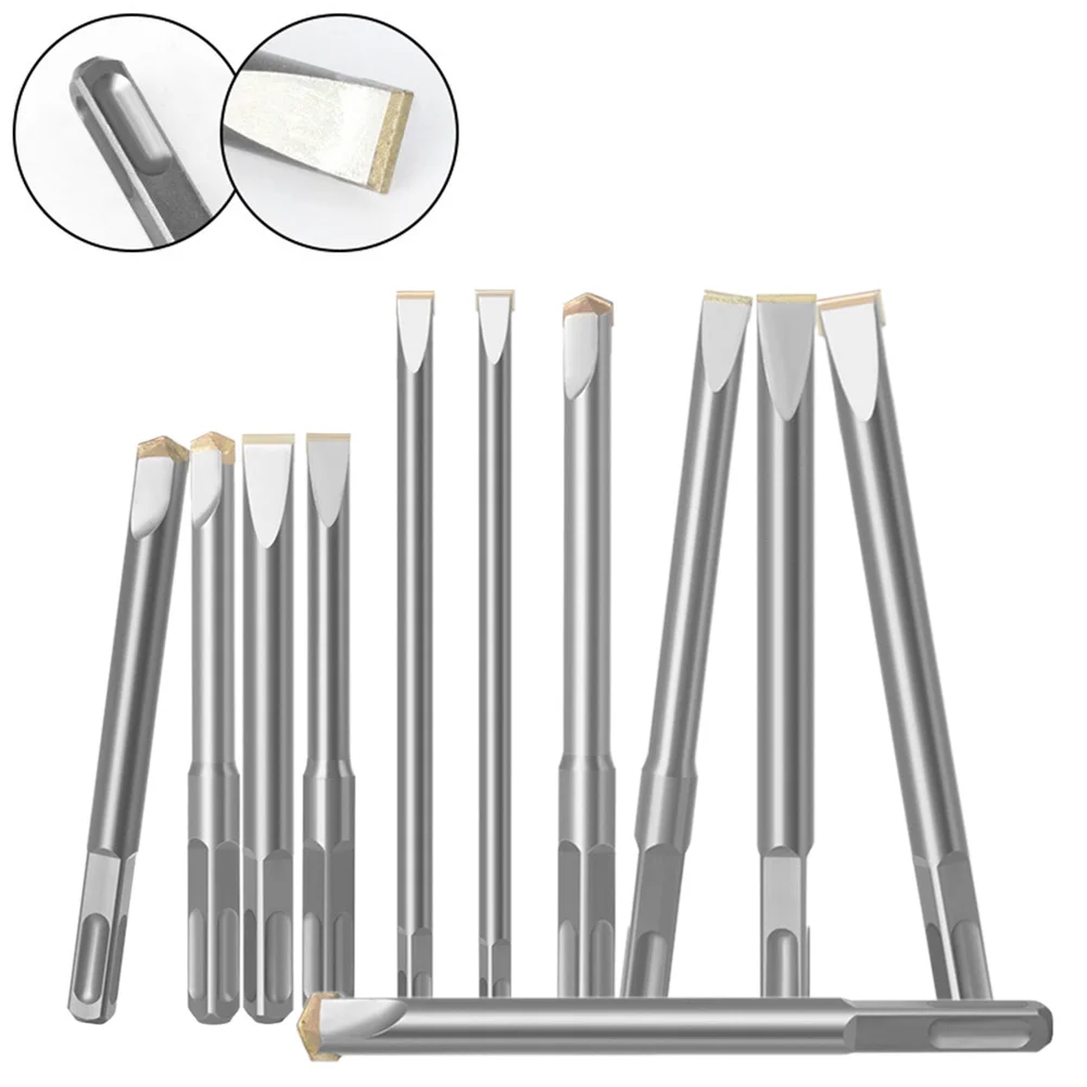 

130/150/250mm SDS PLUS Quare Shank Tungsten Carbide Flat Tipped Chisel Drill Bit For Marble Concrete Cement Stone Brick