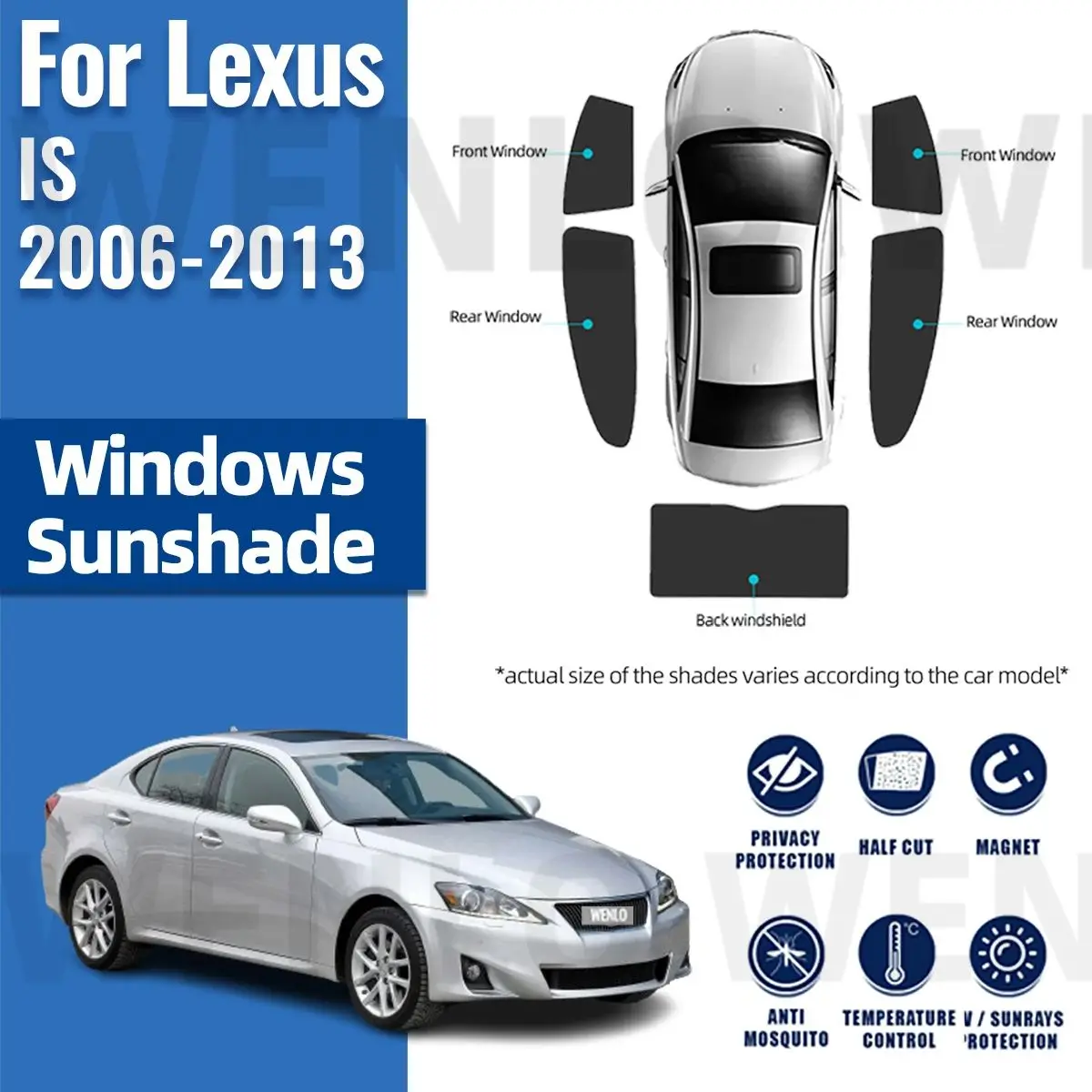 Для Lexus IS 250 350 2006-2013 IS250 IS350 Солнцезащитный козырек на заднее боковое окно