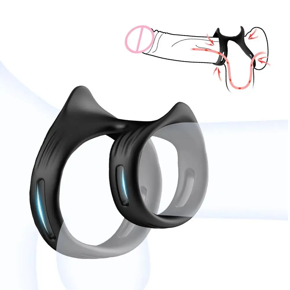 Silicone Cock Ring, Dual Penis Ring for Male Pleasure, Ultra Soft Premium Stretchy Longer Harder Stronger Erection Cock Ring Ere