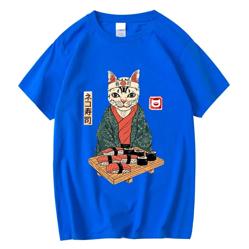 Футболка мужская с забавным аниме принтом 100% хлопок Повседневная Свободная