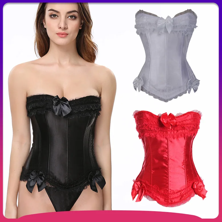 

Корсет женский кружевной с бантом, пикантное белье в дворцовом стиле, Корректирующее белье