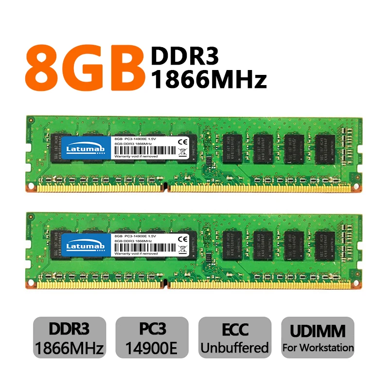 Memoria RAM DDR3 DDR3L 8GB 16GB 32GB 1333 1600 1866MHz Workstation Memory 240Pin ECC UDIMM PC3-14900E 12800E 1.35V 1.5V ECC RAM images - 6