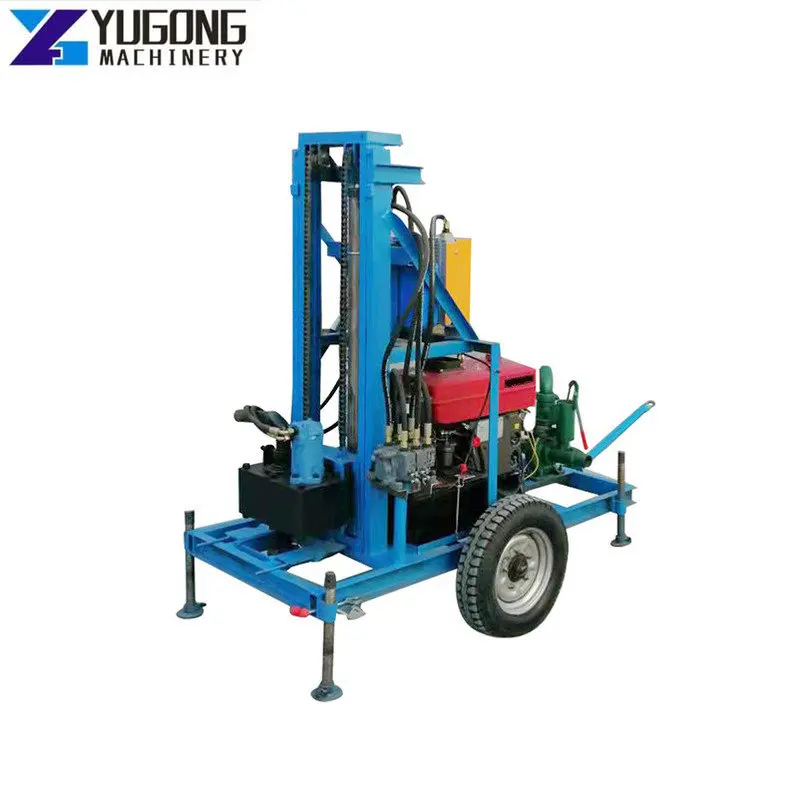 

100m Deep Movable Mining Rock Water Drilling Rigs Diesel Engine Well Drilling Rig Tractor Mounted Water Drilling Machine