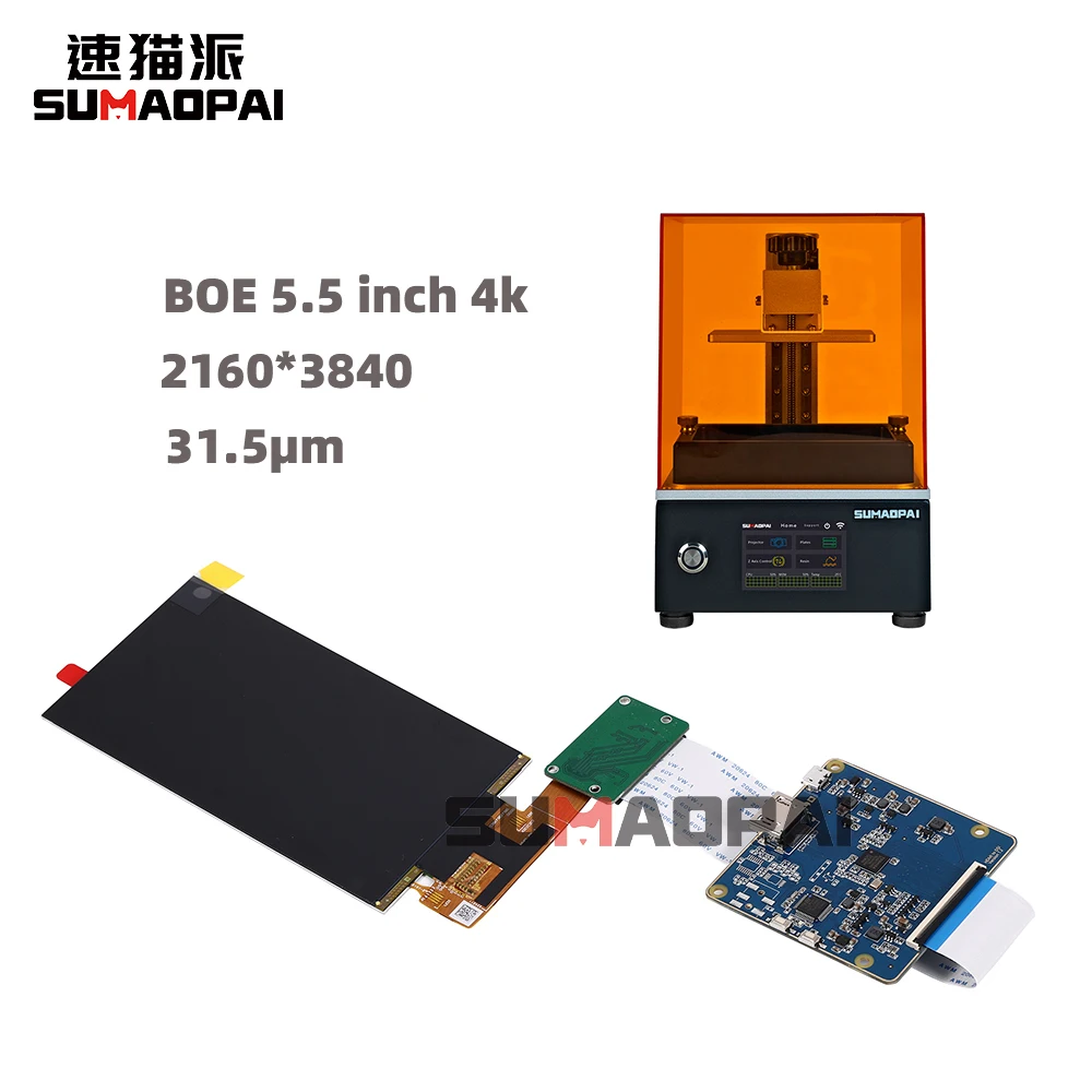 Buy Sumaopai 3d impressora peças boe original 5.5 Polegada 4k lcd monocromático tela 2160*3840 diy jóias acessórios