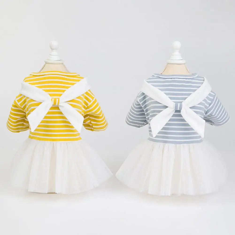 Юбка для собаки модное белое платье с галстуком-бабочкой домашних животных