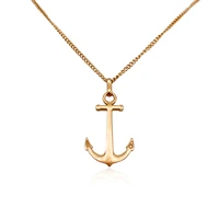 runda mens necklace stainless steel gold 24k plating with anchor adjustable size 65cm long fashion gold pendent necklace