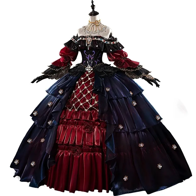 Cos-Mart Identity V Mary Bloody Queen Madame Red Superintendent Косплей Костюм Прекрасное Платье Ролевая Игра
