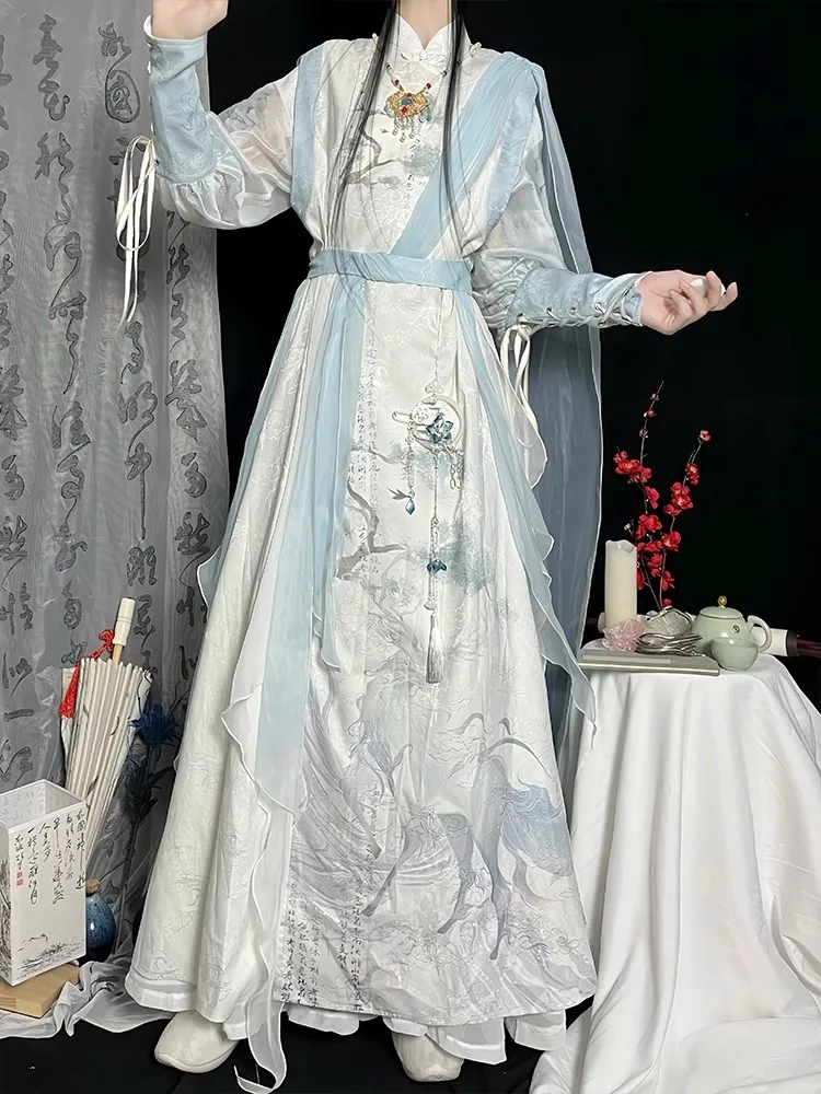 Фото ChuWanning MoRan, китайская телевизионная серия против старения, 2 ха, бессмертие, Chu Wanning, косплей, костюм Chu Wanning, белое платье, древнее ханьфу №3