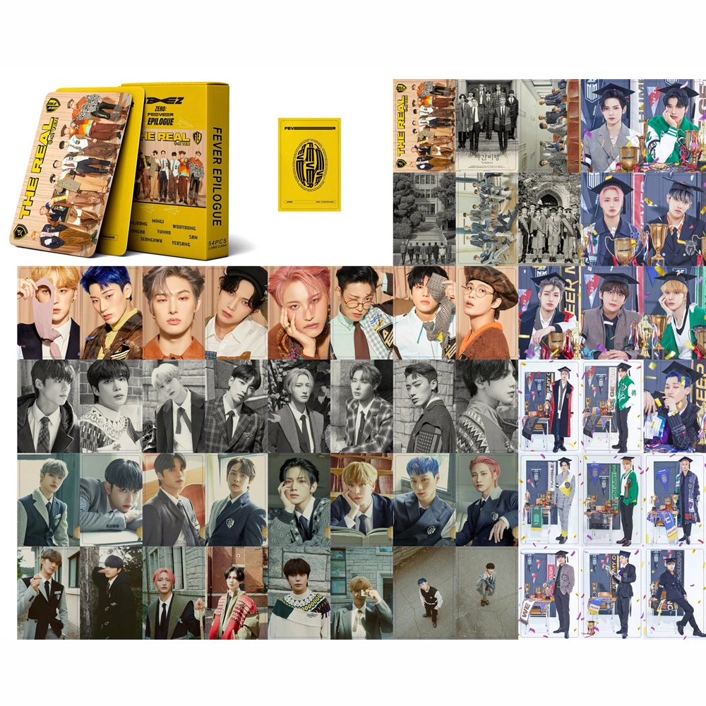 

54Pcs/box Kpop ATEEZ New Album ZERO : FEVER EPILOGUE Lomo Card ATEEZ Postcard Double Side HD Print High Quality Photocard