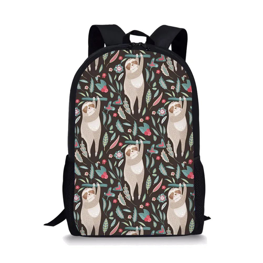 Cartoon Sloth Pattern Print School Bags Daily Travel Climbing Durable Backpack Trendy Birthday Gift for Kids Fashion Knapsack