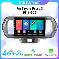 car radio android 4g carplay 2 din for toyota passo 3 2016 2021 car multimedia gps navigation wifi fm head unit player