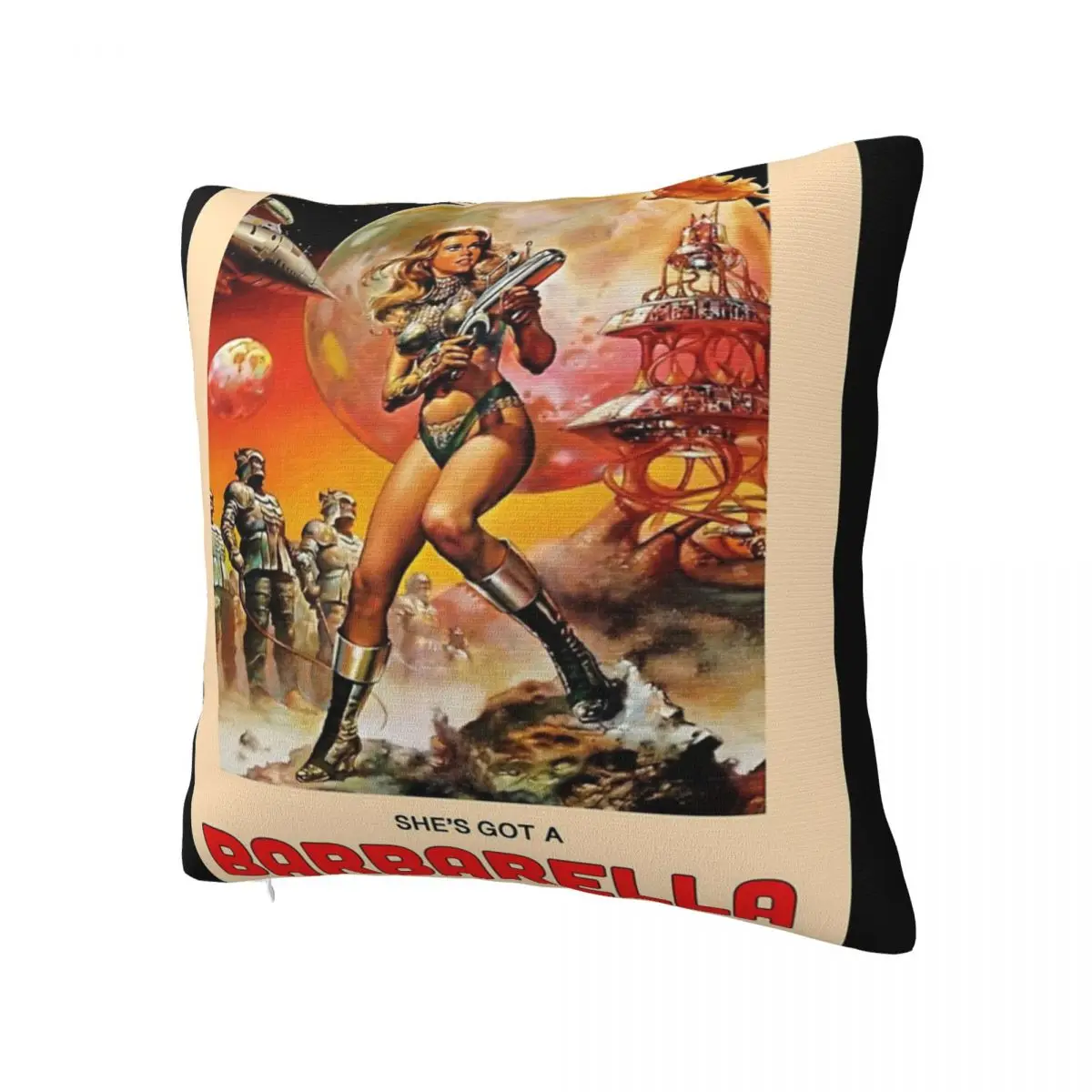 Серебристая наволочка для плавания с надписью She's Get A Barbarella-подушка Arabella чехол