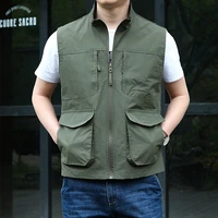 spring autumn mens multipockets vest jacket outdoor water resistant waistcoat hiking camping hunting sleeveless coats m 6xl
