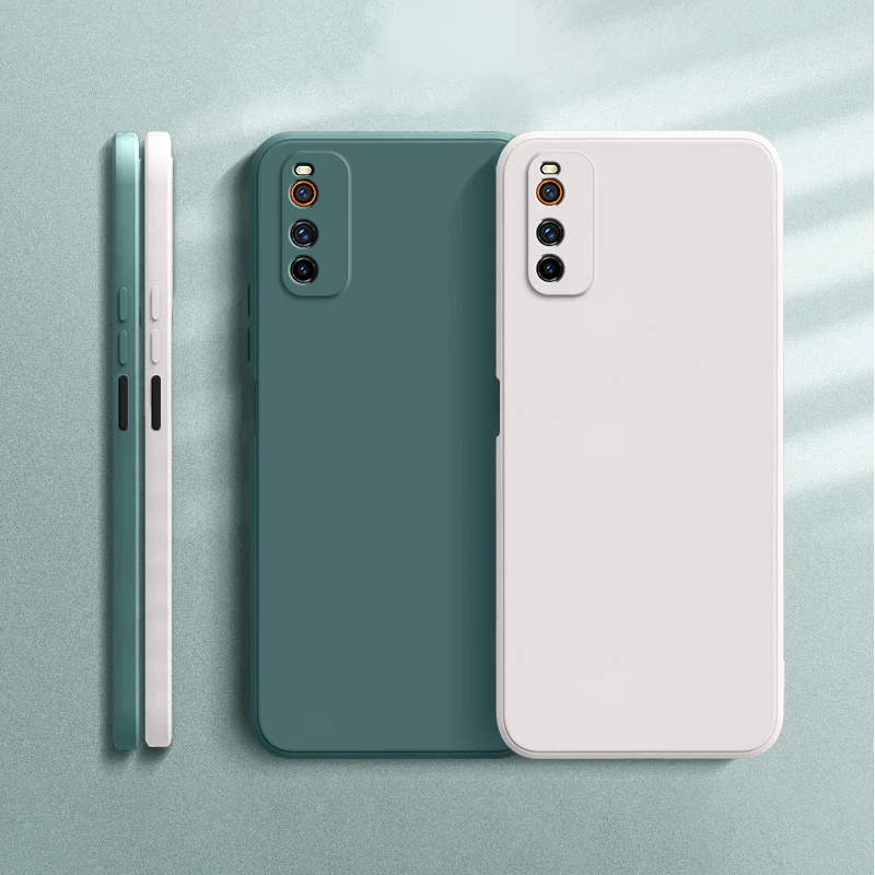 

Original Square Liquid Silicone Phone Case for VIVO iQOO Neo 3 Neo3 5G Camera Protection Cute Soft Phone Couple Cover Thin Funda