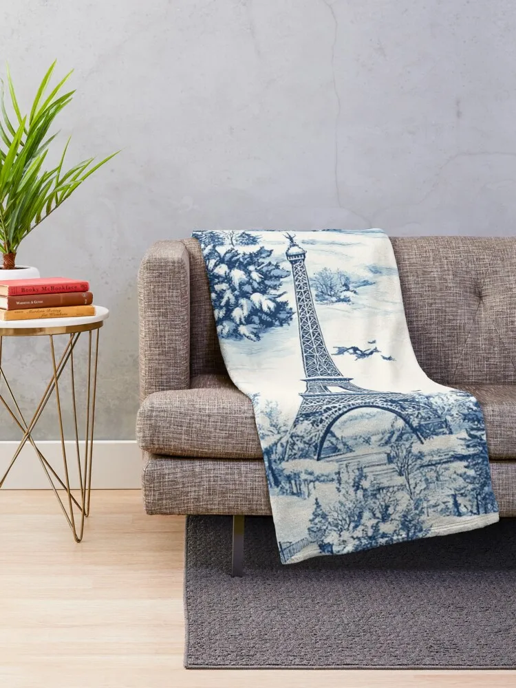 Париж синее и белое Рождество от NoarusRainbowLand - праздничное одеяло с дизайном