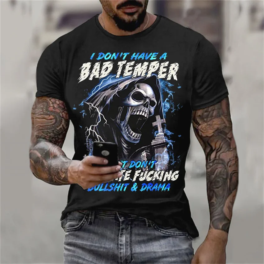 

Summer trend T-shirt Europe and the United States hip hop series digital 3D printing men's short sleeve sports T-shirt top