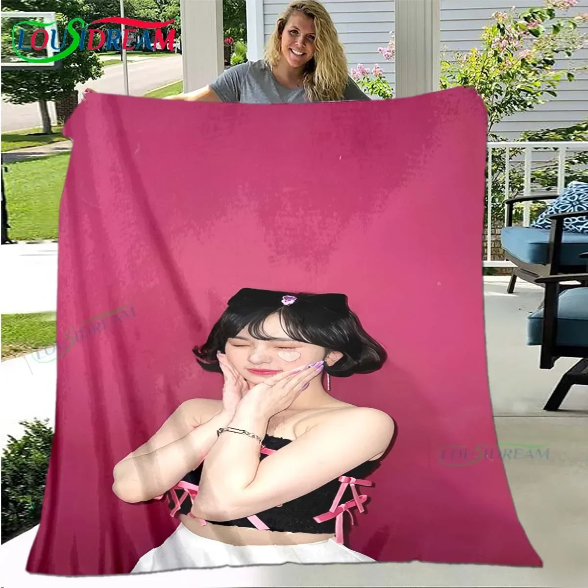 Одеяло Фланелевое с рисунком певицы E-Eunha тонкое портативное для дома путешествий