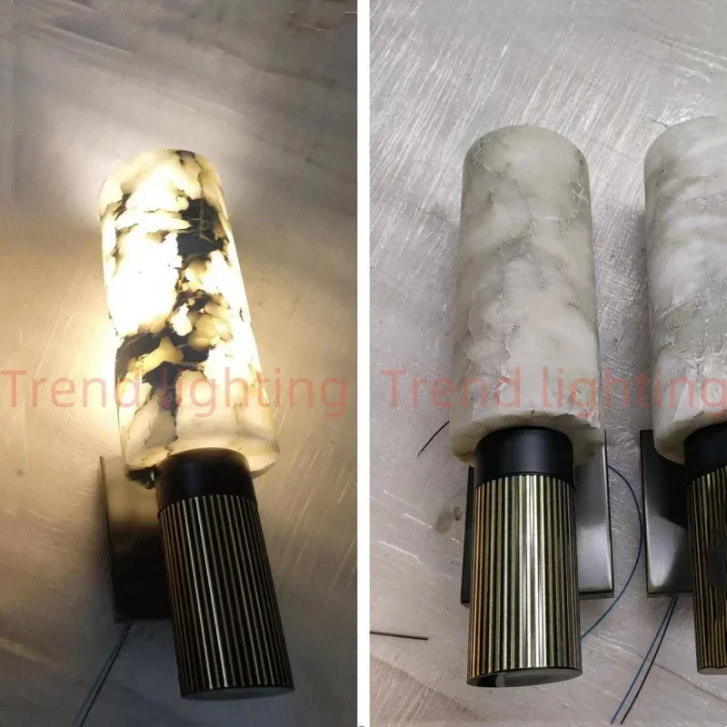 Настенные светильники в скандинавском стиле из натурального мрамора медная