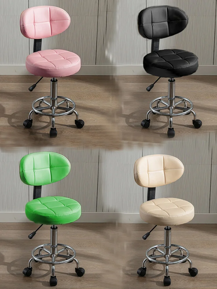 

Nordic Backrest Hairdressing Stool Salon Furniture Barber Shop Stools Tattoo Chair Rotatable Beauty Pulley Work Chairs
