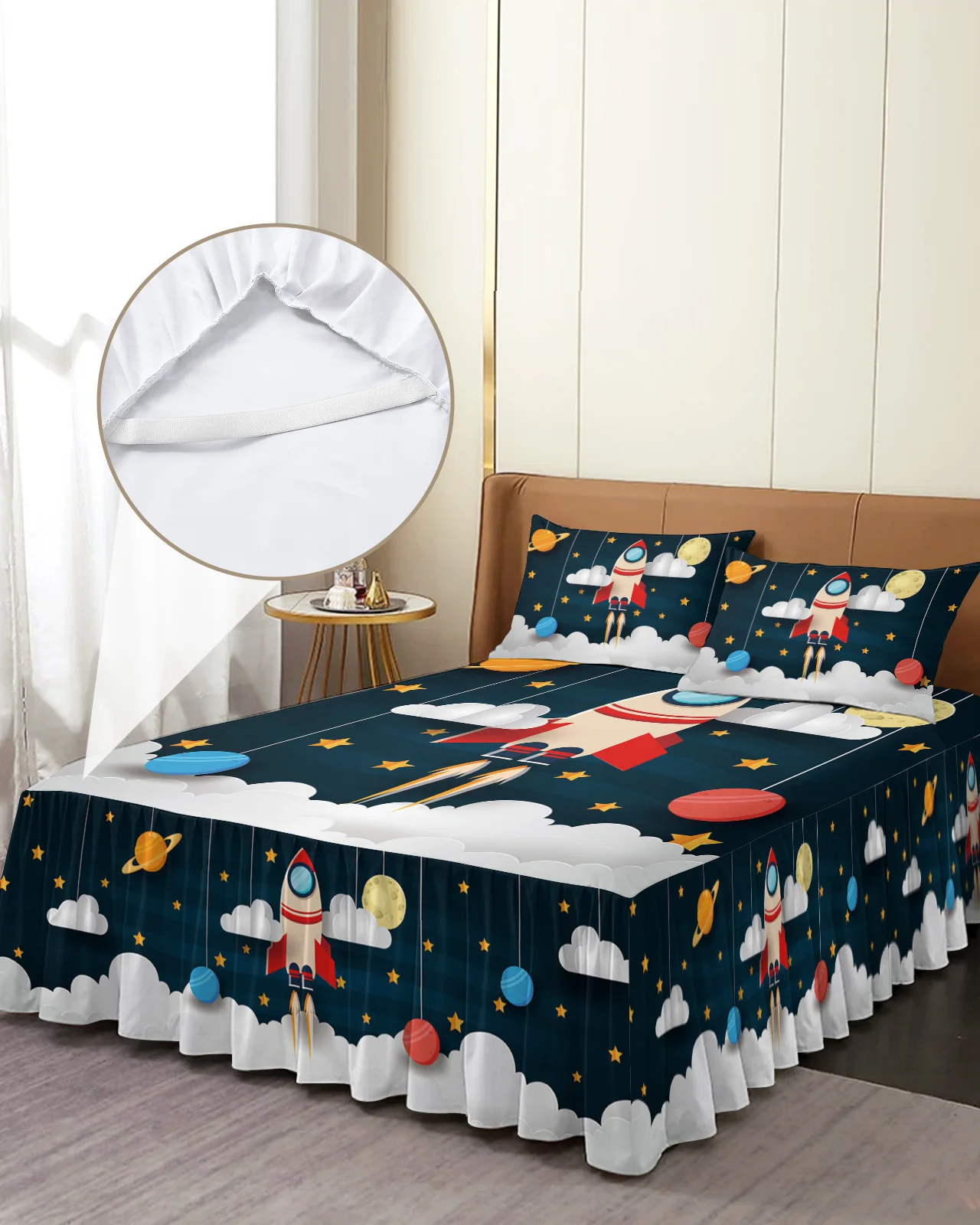 

Постельное белье с изображением космического корабля ракеты постельное белье с наволочками наматрасник Комплект постельного белья простыня