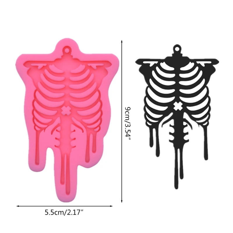 

69HB Keychain Epoxy Resin Mold DIY Crafts Jewelry Necklace Casting Tool Skull Pendant Silicone Mould
