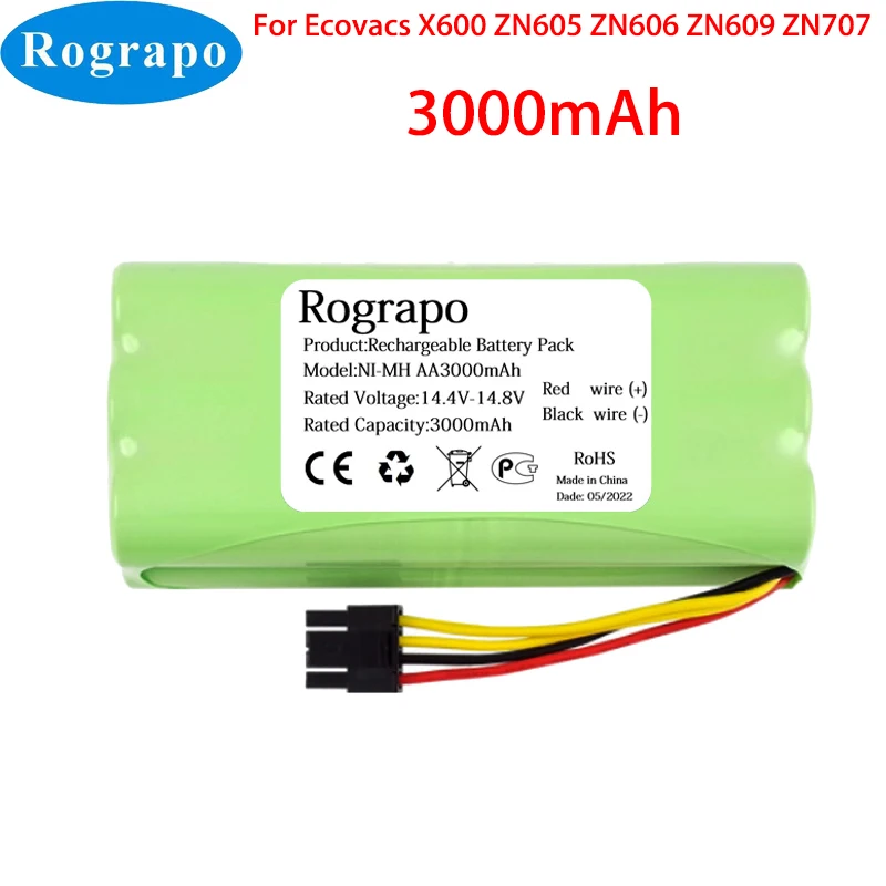 Новинка 14,4 в 3000 мАч Ni-MH аккумулятор для робота-пылесоса Ecovacs Deebot Deepoo X600 ZN605 ZN606 ZN609 ZN707 Redmond Midea